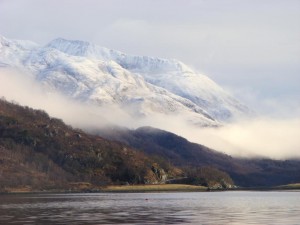 Na Gruagaichean with Sgurr an Fhuarain in front - near Kinlochleven