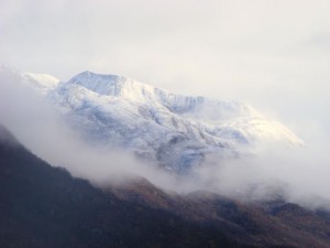 Na Gruagaichean with Sgurr an Fhuarain in front - near Kinlochleven