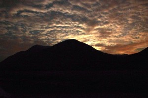 The shoulder of Ben Starav is brightly lit by the rising moon in the early hours