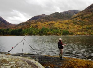 A fine afternoon fishing on the north shore of Loch Leven