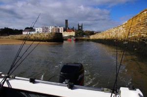 The view back into St Andrews harbour as we leave the entrance channel heading out to sea