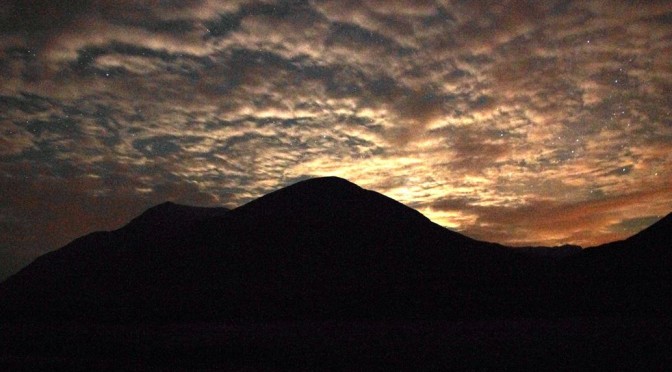 View of moonrise over Ben Starav taken from Loch Etive