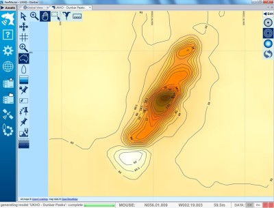 A chart of the Halland wreck, using UKHO survey data