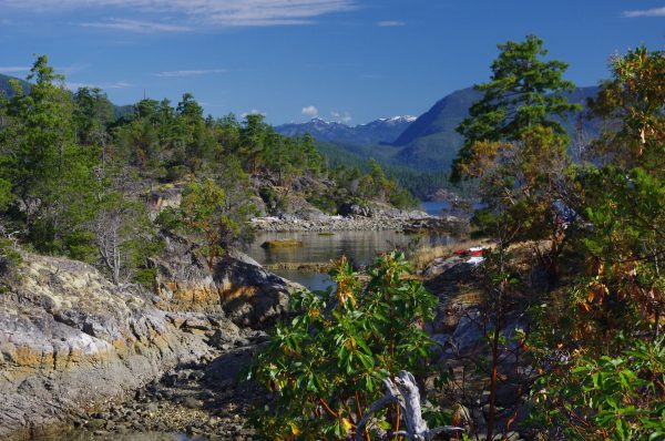 Mountains, forests and sea - the view towards Homfray Sound