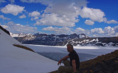 Looking over the icefields on the far side of Snowbird