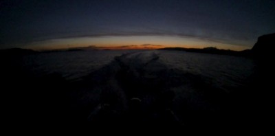 Heading up the Sound of Kerrera as the light fades