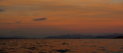 Towards Oban and Fort William, with a fine afterglow lighting the sky