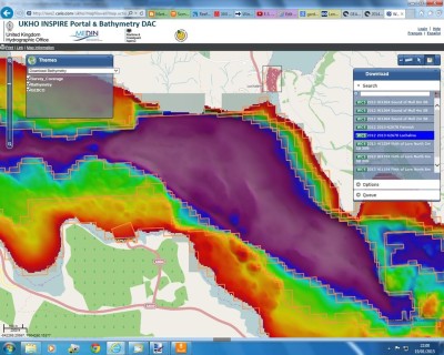 INSPIRE portal zoomed in to a fairly small area (Sound of Mull in this example)