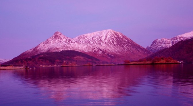 Paps of Glencoe as the light fades