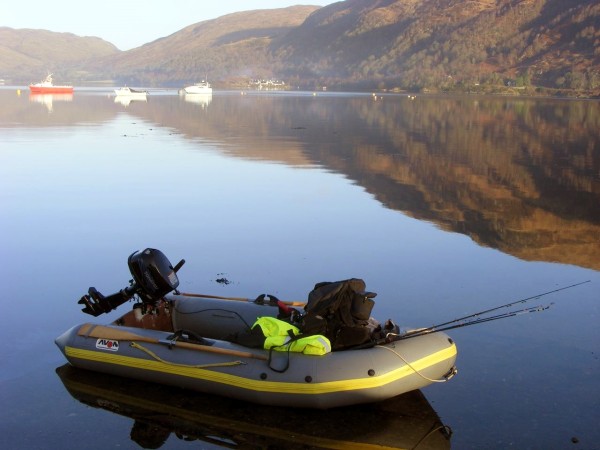 My Avon 310 SIB ready for the day on Loch Etive, February 2011