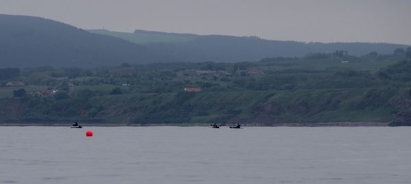 A collection of hopeful anglers off Skateraw, near Dunbar