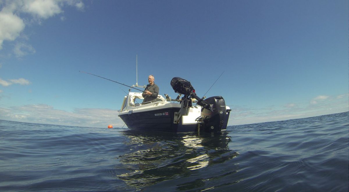 Alcatraz from sealevel - floating the GoPro offshore from Dunbar