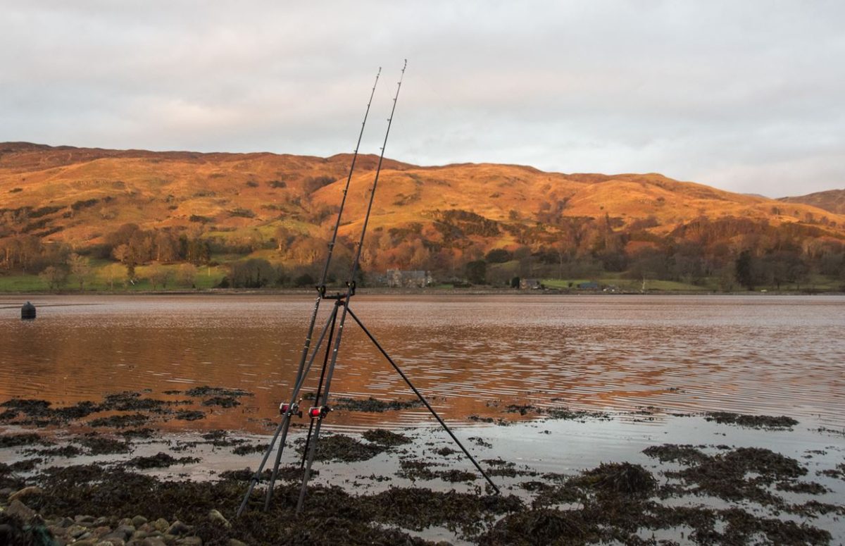 A fine evening in late December on Loch Etive, with a slight afterglow brightening up the hills.