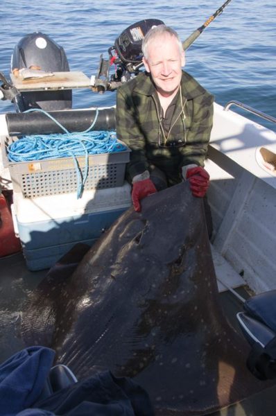 A 107lb male skate caught off Kerrera