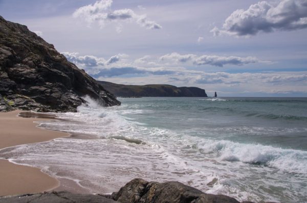 Surf rolls into a lovely little beach to the north of Sandwood