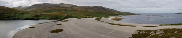 Impressive raised beach on Loch Tarbert, Jura.