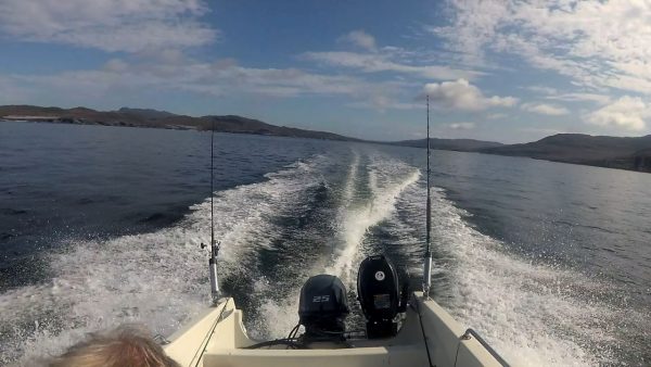 Exiting Loch Tarbet, Jura, heading south on a fine morning and calm seas