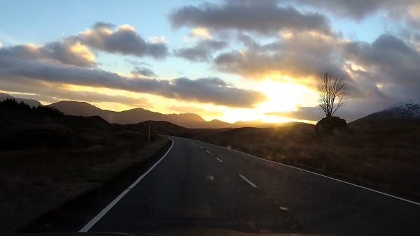 November sunset over Rannoch Moor