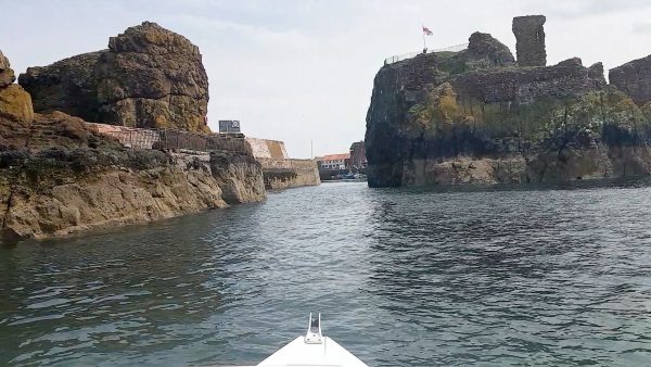 A view of Dunbar harbour entrance from the seaward side