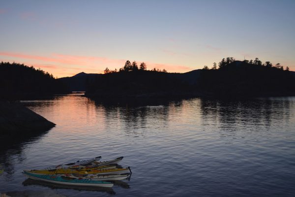 Almost ready for a midnight paddle on Desolation Sound (image courtesy of Fia)