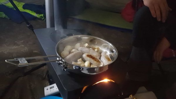 Another first - attempting to cook dinner on top of the woodburner. It went better than we deserved!