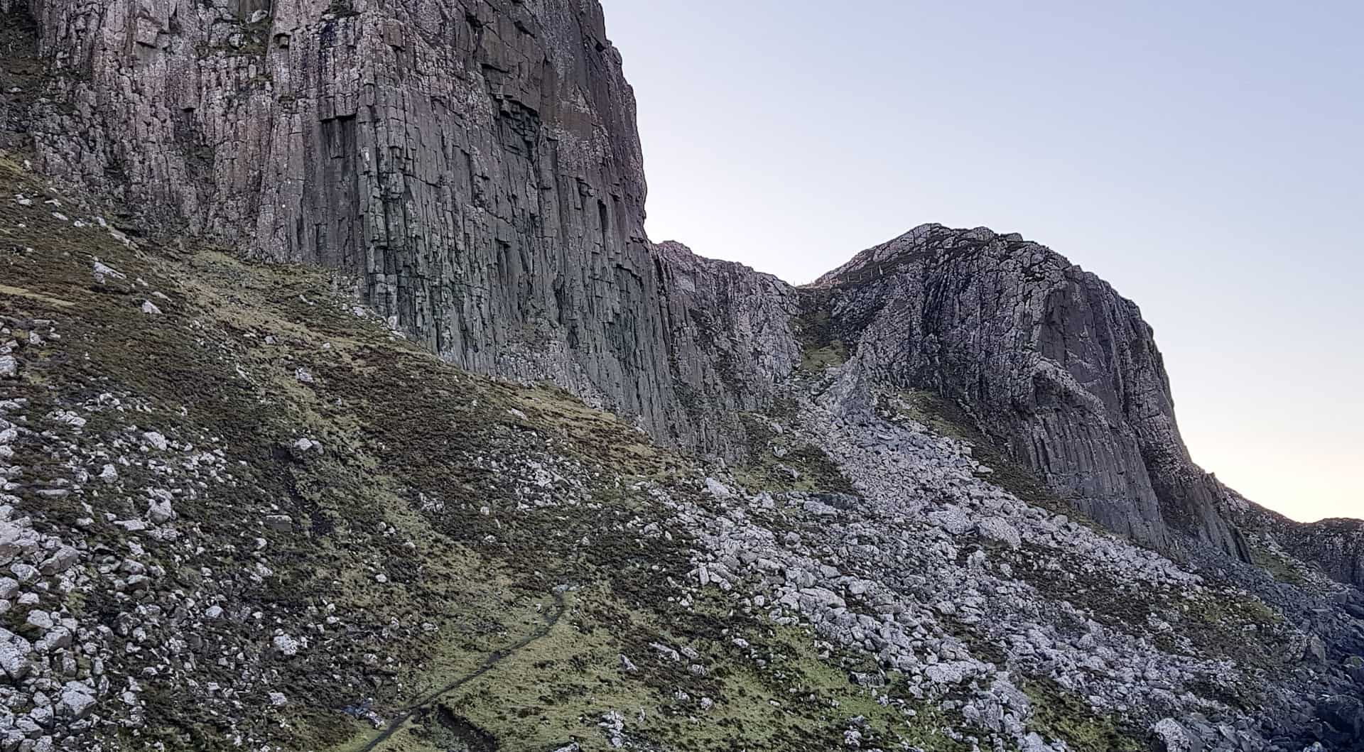 Looking back to the descent down the cliffs to reach Rubha Hunish