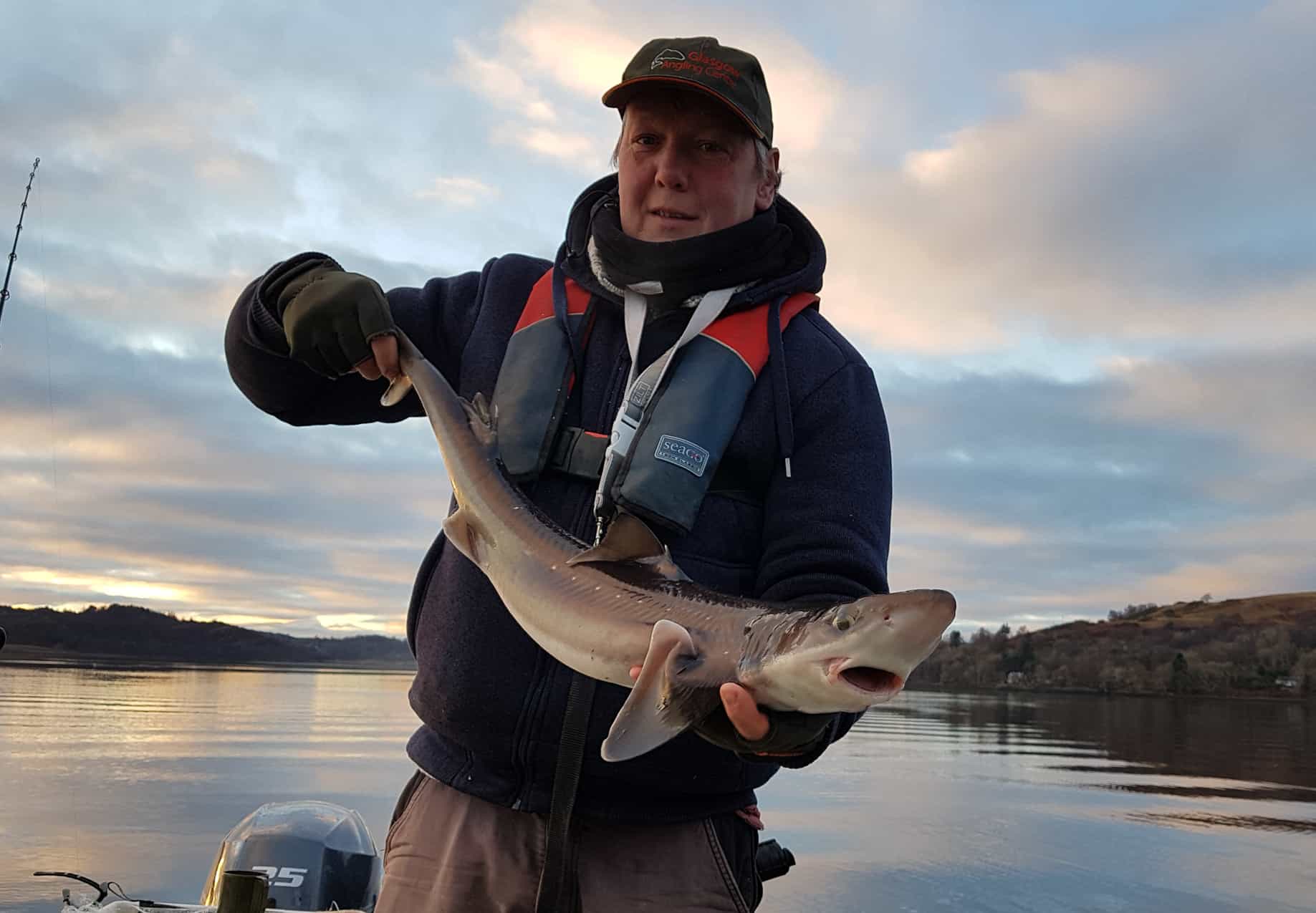 Ian and nice spurdog, Loch Etive, December 2018