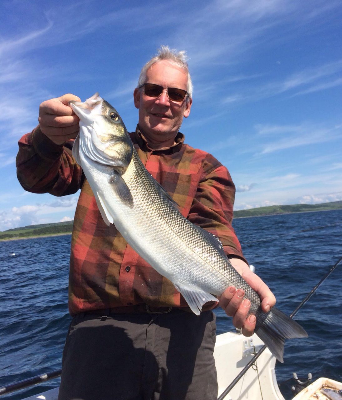 A lovely bass from Luce Bay and a personal best for me, weighing 7lbs 10oz