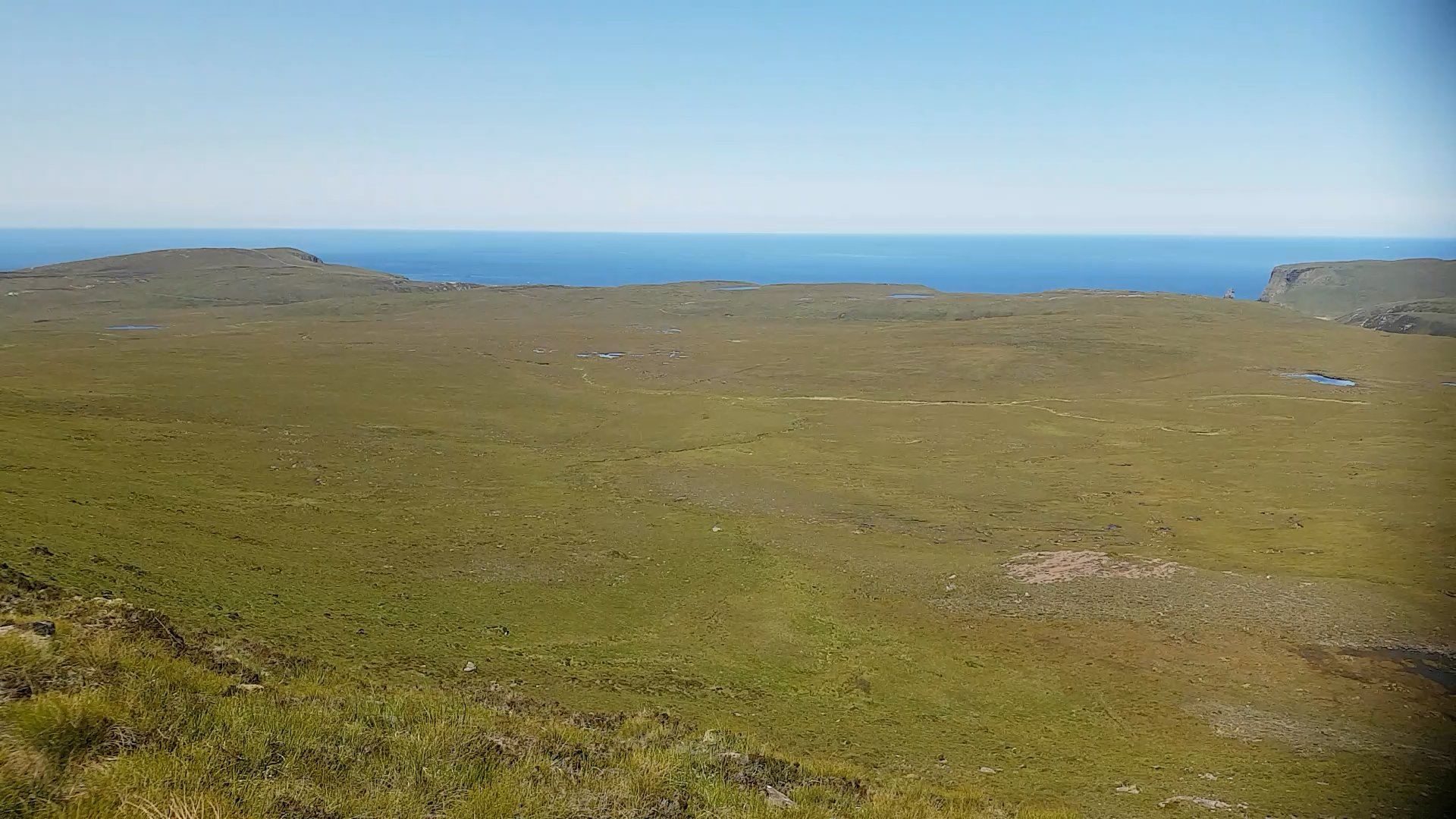 Looking north, towards Cape Wrath and Kervaig and across the rock, peat and bogs of the Parph