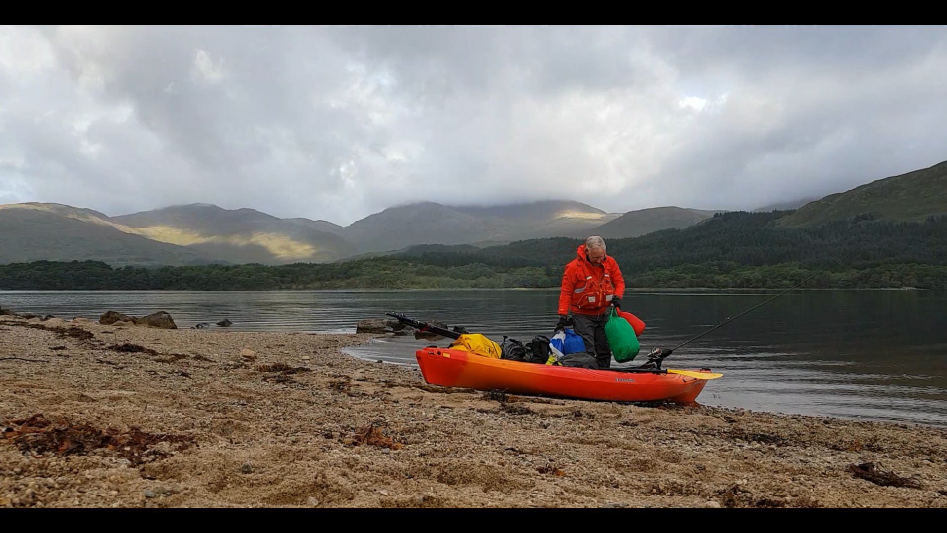 Reloading my kayak for the trip back up the loch